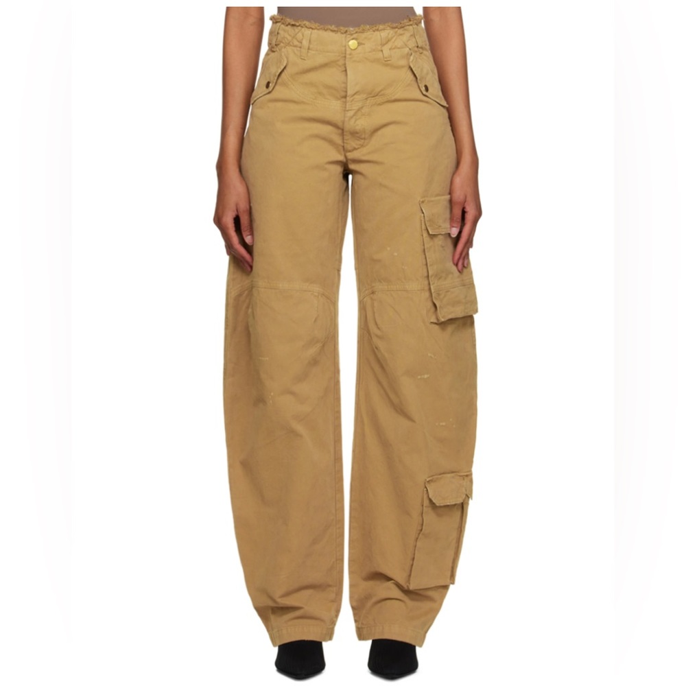 Tan High Waist Wide Leg Pants